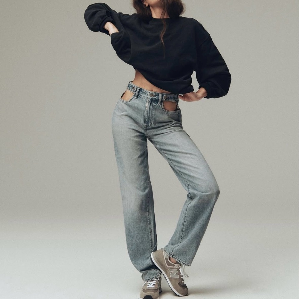 Madewell x Molly Dickson Cutout Baggy Straight Jeans